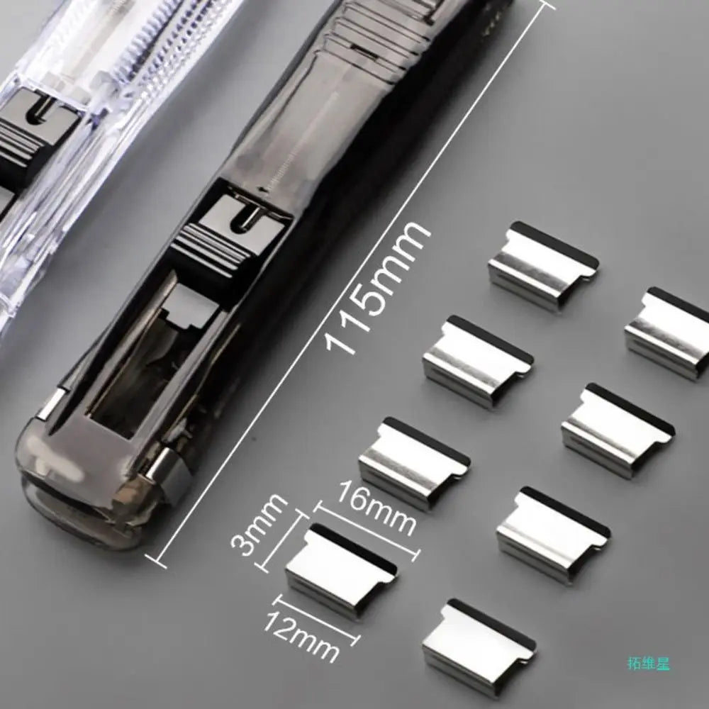Simple Traceless Clip Pusher Metal Reusable Hand Push Clamp Hand Push Paper Binding Clip Student Gift Quake