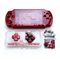 Replacement Full Shell Kit for PSP2000 Console Upper Cover Case Precise Fit Durable ABS Housing Buttons Screws Multi Colors Quake red