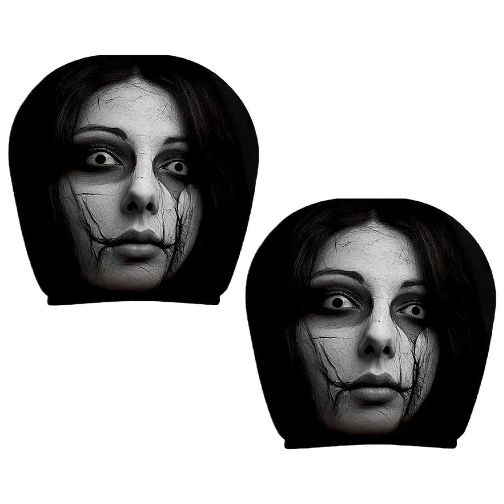 Headrest Covers Soft Funny Spooky Universal Spooky for Trip Travel Daily Commuting Home Trick Party Fall Holiday Event Racing Quake A