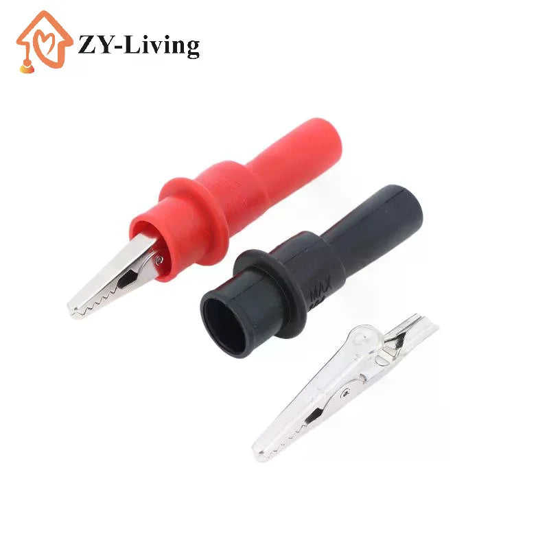 4Pcs Multimeter Test Probe Alligator Clip Insulated Metal Alligator Clamp For Circuit Testing Measurement Maintenance Quake