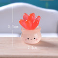 6/1Pcs Luminous Mini Cactus Figurines Cute Resin Succulents Plant Car Ornaments Toys Glowing Microlandscape Garden Decoration Quake 02 6PCS