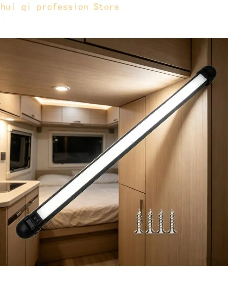 Interior Cabin Light Bar with Built In On Off Control, ABS Mounted Lamp for Motorhome Walkway, Bedside and Storage Area Use, Set Quake CN