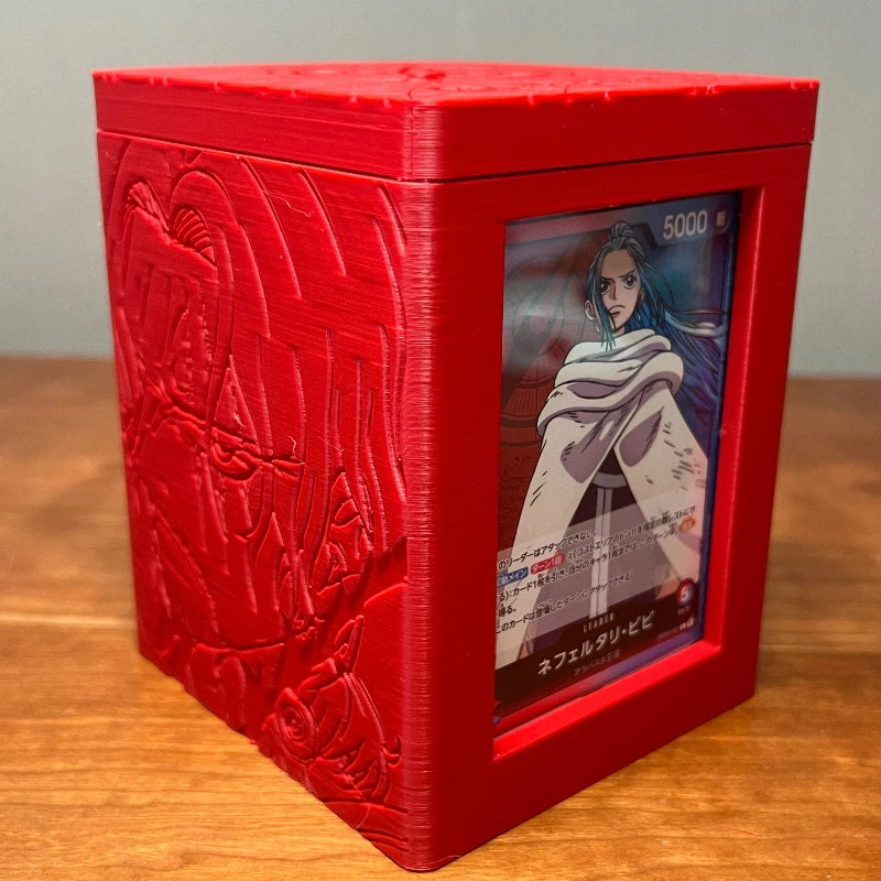 New One Piece Red Haired Shanks Deck Box 3D Printed Eco Resin Embossed Card Storage Box Lifting Tray Desktop Decor Anime Gift Quake