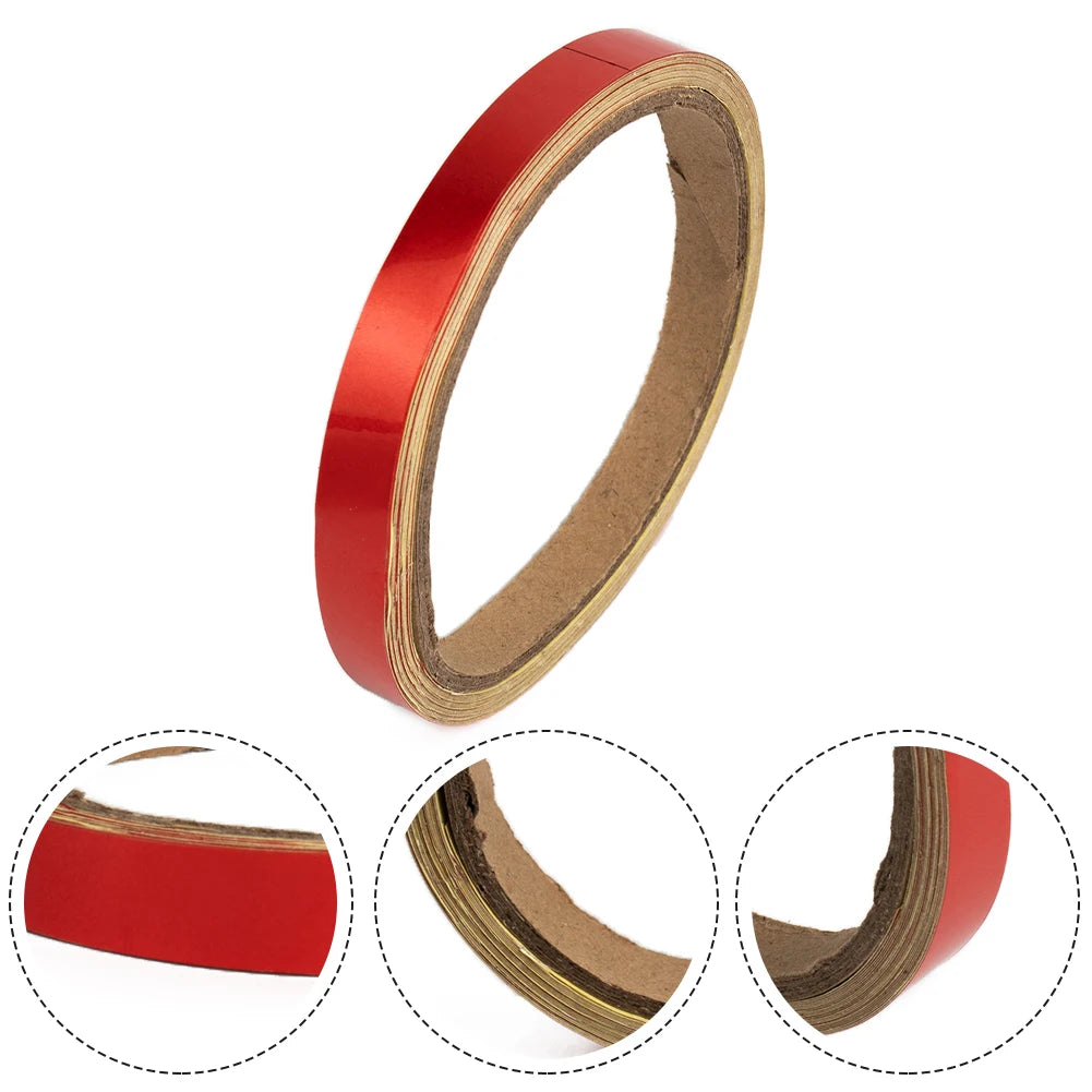 Roll Stripes Car Sticker Waterproof Disassemble Material Optional Color Thin 10 Mm X 5m Backing Brand New Corners Quake Red