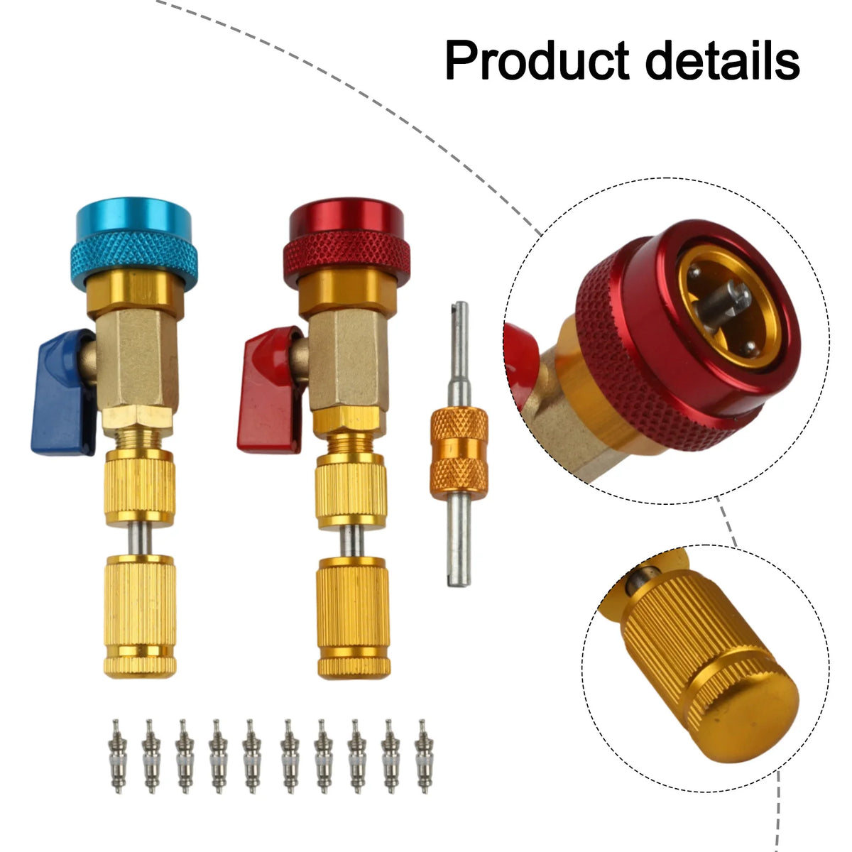 For R134A valve core installer and remover tool kit with easy installation and comprehensive maintenance features Quake