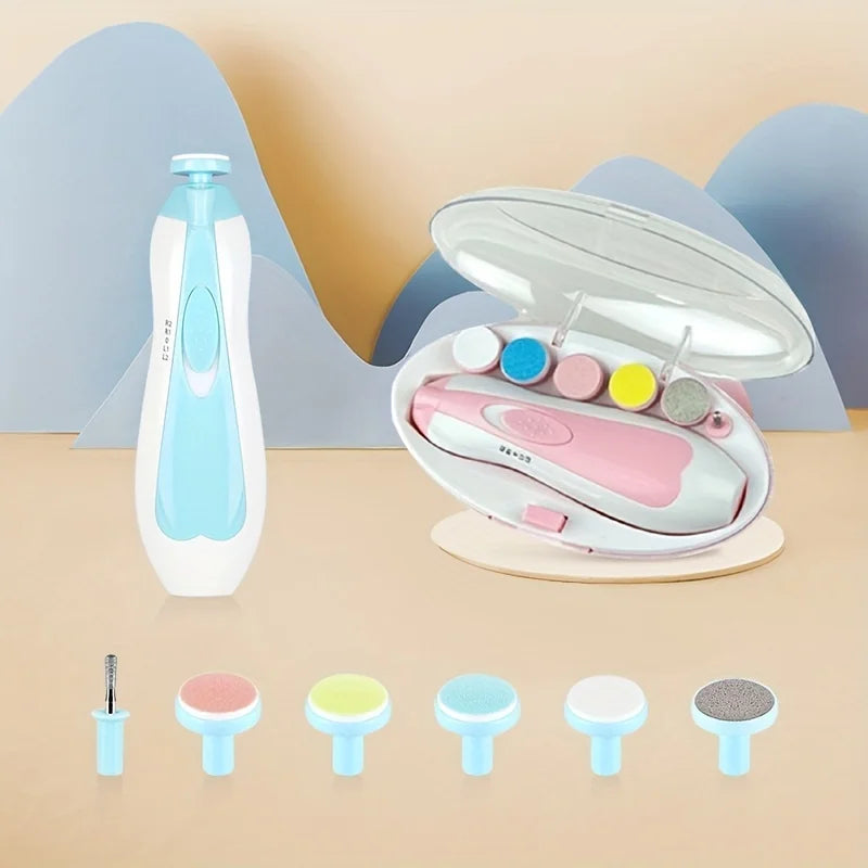 Manicure Suit Portable Six-in-one Multi-head Baby Nail Grinder Electric Anti-scratch Children Anti-meat Nail Clipping Quake