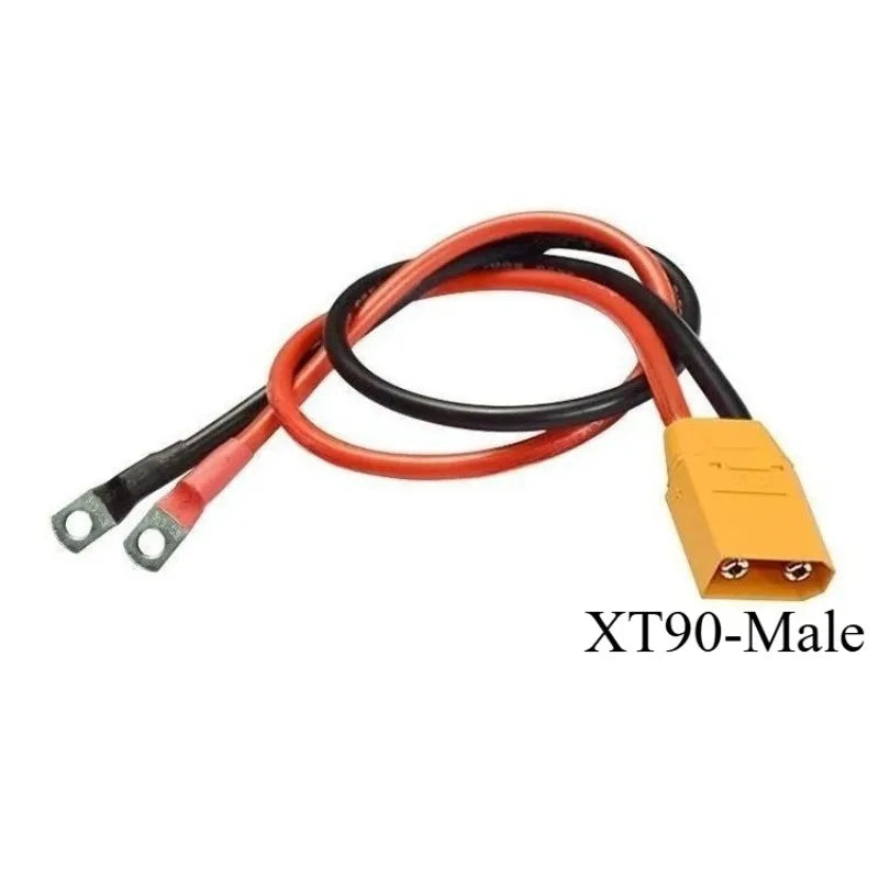 XT90 Plug to M6/8/10 Lug Terminal 10AWG Silicone Copper Wire High Amp Power Adapter Cable for RC FPV Drone Battery Power Supply Quake XT90-Male M6 1M