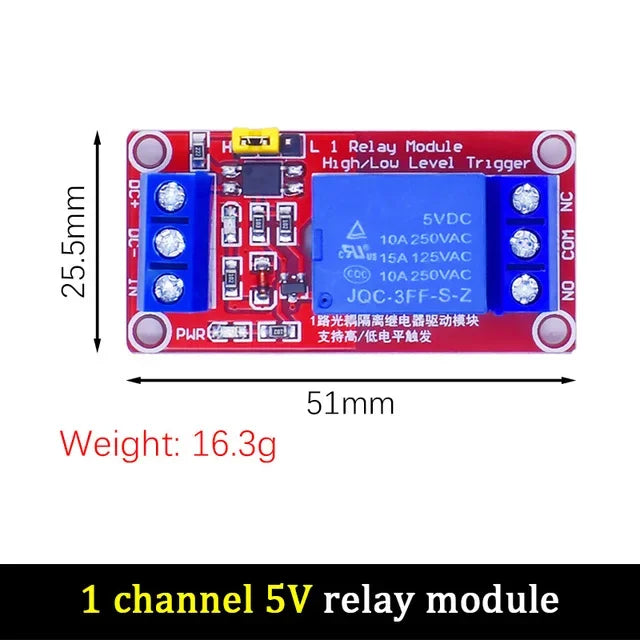 5V 12V 24V Relay Module Board 1 2 6 4 8 Channel Shield with Optocoupler Support High and Low Level Trigger for Arduino Quake 5V 1 Channel