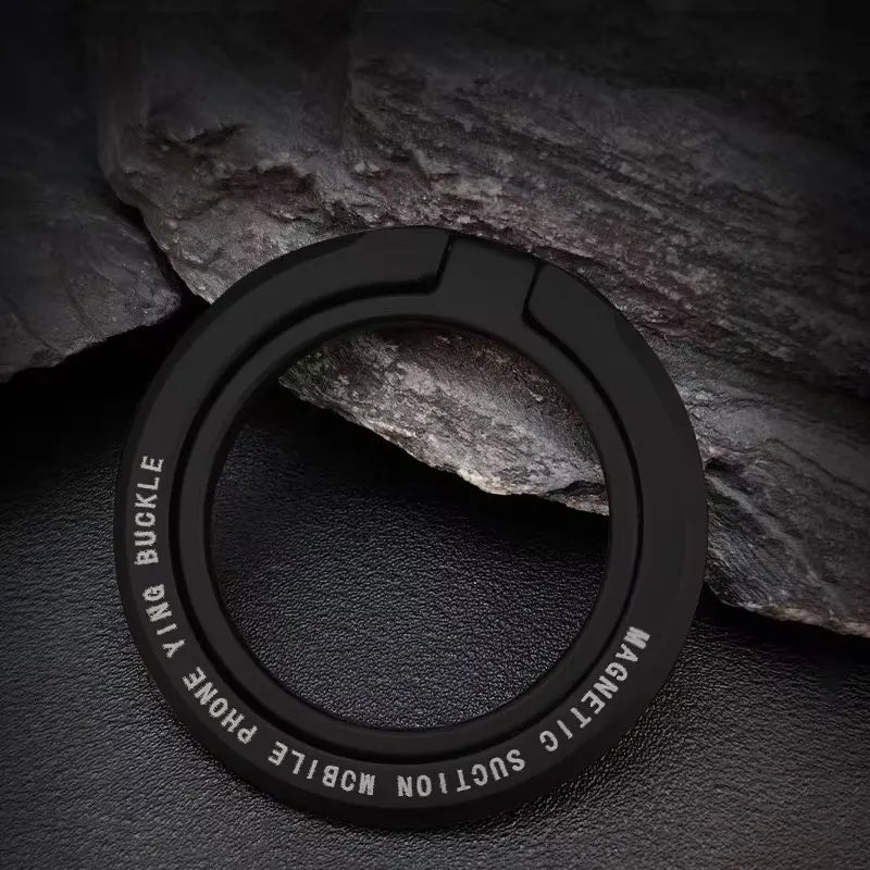 2025New Magnetic Phone Ring Holder for MagSafe Accessories Adjustable Finger Ring Support Bracket For Magnet Case for IPhone Quake black