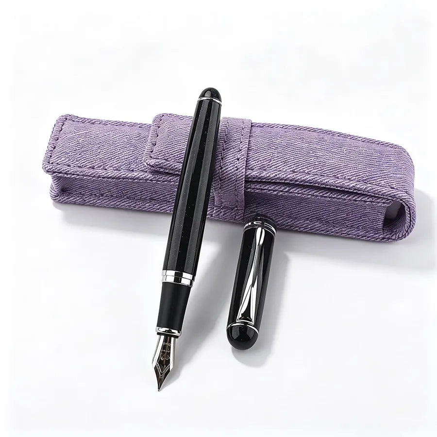 Jinhao 750 Fountain Pen Matte Black Metal Body M Nib Classic Ink Pen Business Office Writing Gift Pen Quake 750-6 M 0.7MM