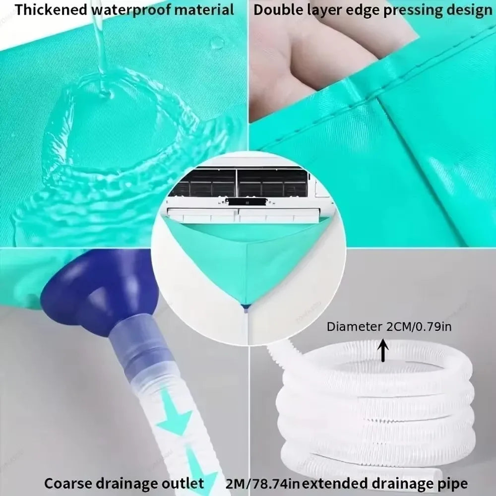 Leak-proof Air Conditioner Clean Cover Waterproof Drain Air Conditioner Cleaning Kit Thickened PVC with Drain Pipe Quake