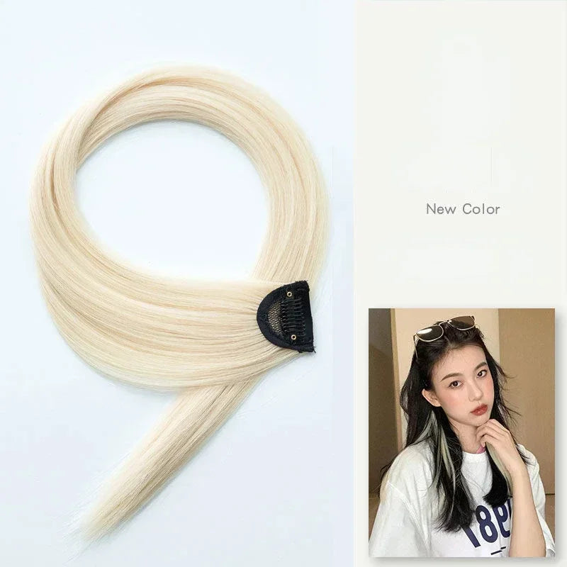 DIY Colored Hair Styling Clips Long Straight Hanging Ear Hairpin Hairpieces Women Natural Hair Braiding Clip Fake Hair Piece Quake MBS