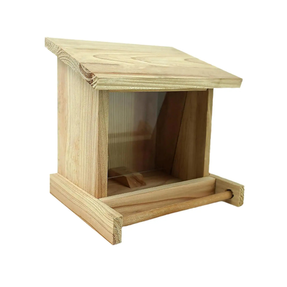 Wooden Bird Feeder Weatherproof Easy to Fill Outdoors Hanging Yard Garden Decoration with Opening Roof for Large Cardinal Macaws Quake