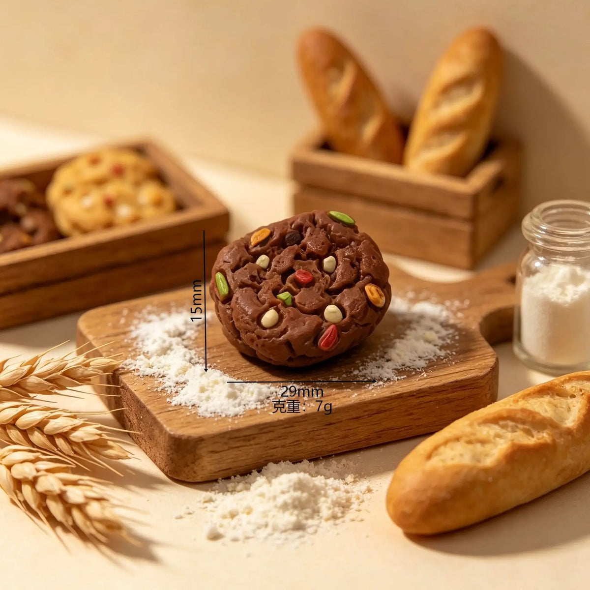 10pcs Kawaii Simulation Miniature Chocolate Cookies Biscuit DIY Kitchen Micro Landscape For Desktop Ornament Dollhouse Accessory Quake coffee