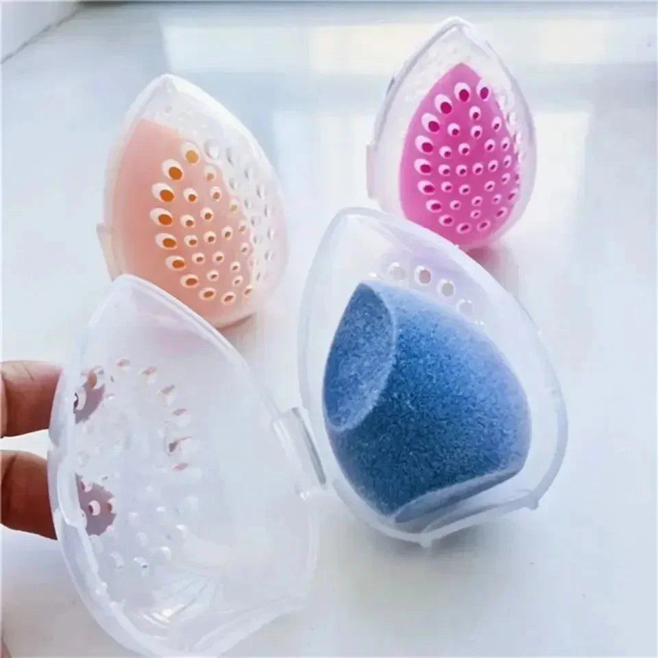 Plastic Egg Shaped Makeup Blender Holder Stand Drying Box Empty MakeupSponge StorageCosmetic Puff Organizer Rack Portable Quake