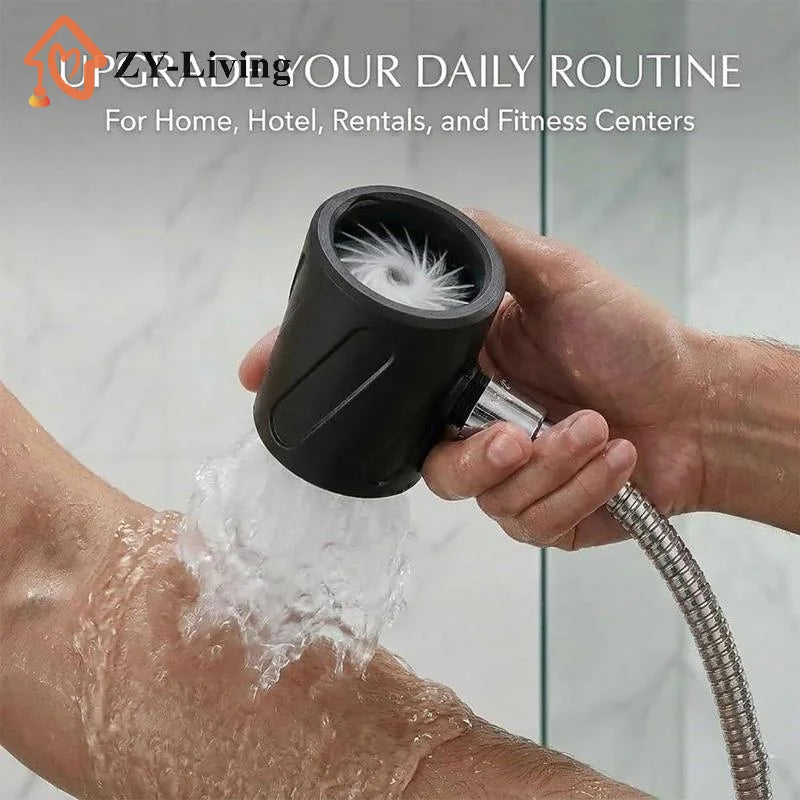 1pcs Upgraded Men's Shower Head, Universal Bathroom Heated Massager, Handheld Coarse Hole Design, Durable And Easy To Install Quake