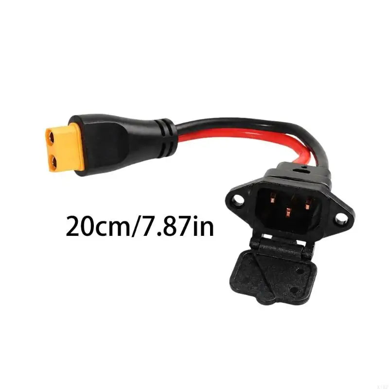 Three-Contact Panel-Mount Power Inlet Cable with XT90 End, Silicone Cord & Molded End-to-Cord Junction Assembly K1KF Quake