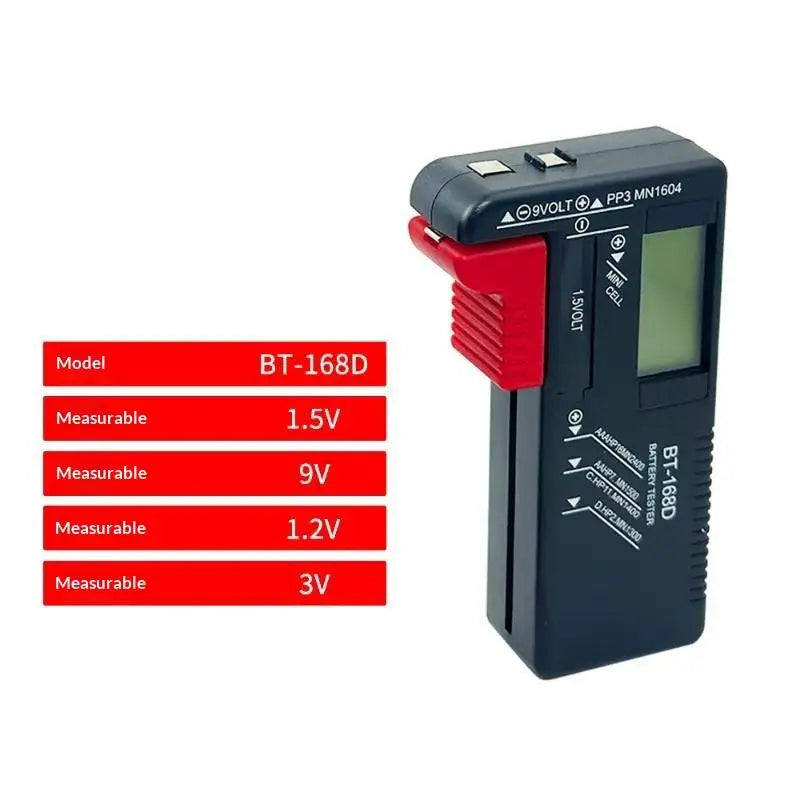BT-168 PRO Digital Battery Tester Checkered Load Analyzer Display Check AAA AA Button Cell Lithium Capacity Universal Test Quake BT168D