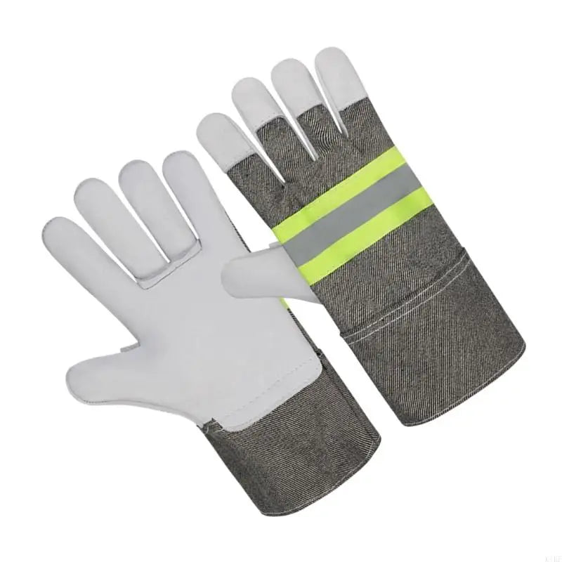 Leather Welding Work Gloves with Extended Canvas Wrist Coverage, Double-Layer Thumb Reinforcement, Finger-Edges Binding, K1KF Quake