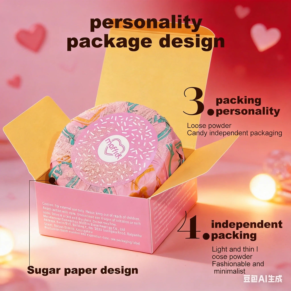 Heart Loose Powder for Girls, Vitality Skin, Softening Air Powder, Oil Control, Sweatproof, Waterproof Makeup Powder Quake
