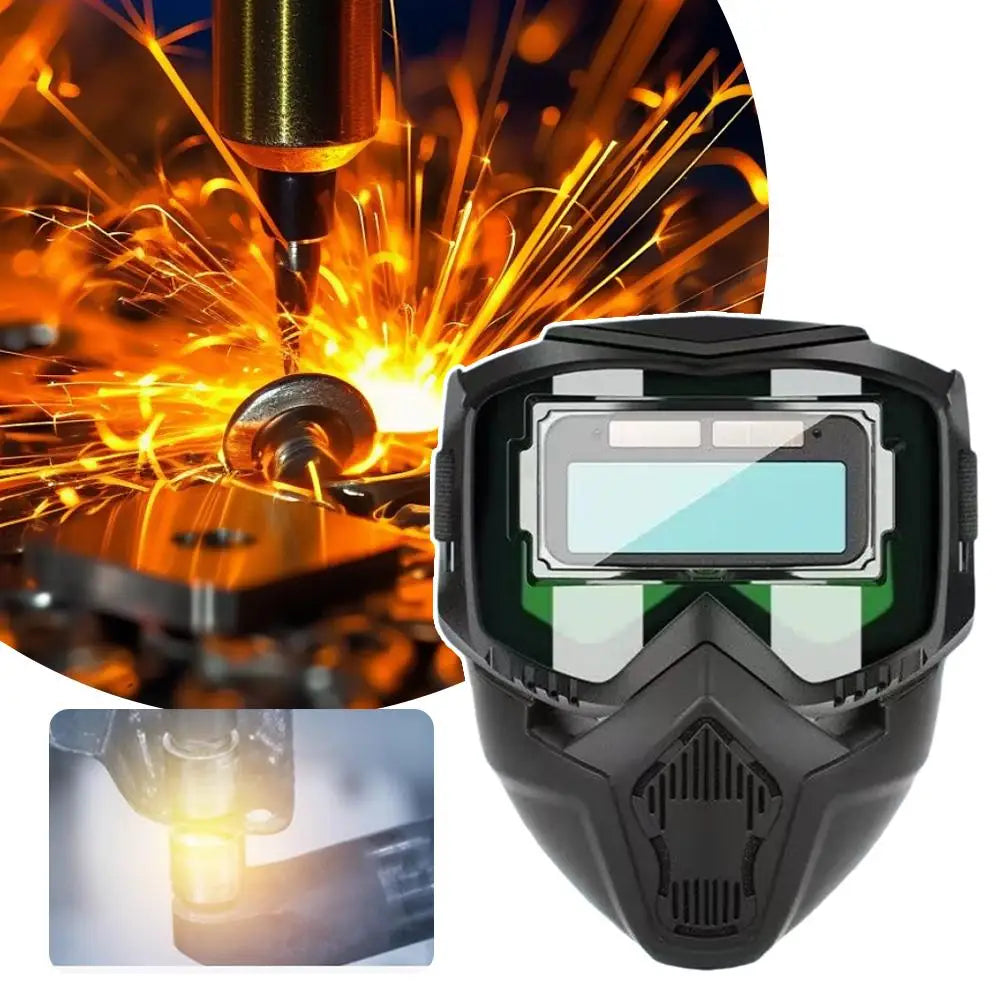 Automatic light-changing welding helmet Auto Darkening Welding Glasses Work Protective Equipment Adjustable Band Split Type Brea Quake