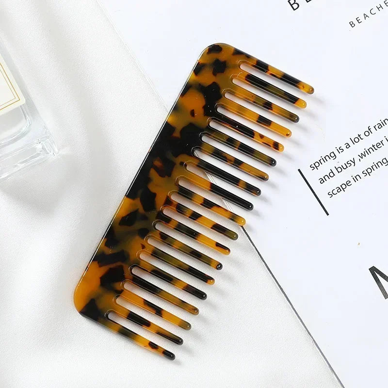 Wide Teeth Acetate Hair Combs Anti-static Massage Hair Brush Hairdressing Colorful Hairdress Salon Styling Traveling Accessories Quake NO.5 11.8x4.6cm