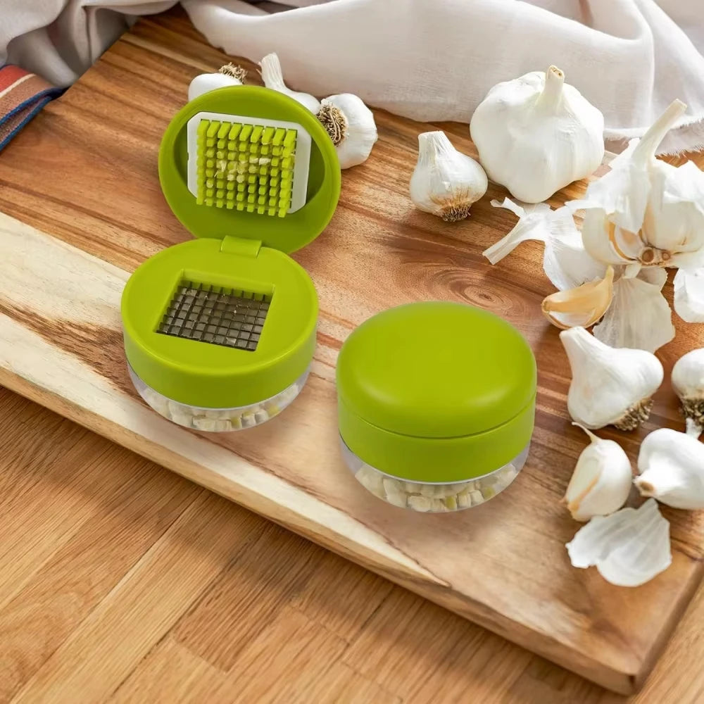 Mini Garlic Press Chopper Manual Garlic Mincer Slicers Grater with Storage Box Vegetable Cutter Kitchen Fruit Vegetable Tools Quake