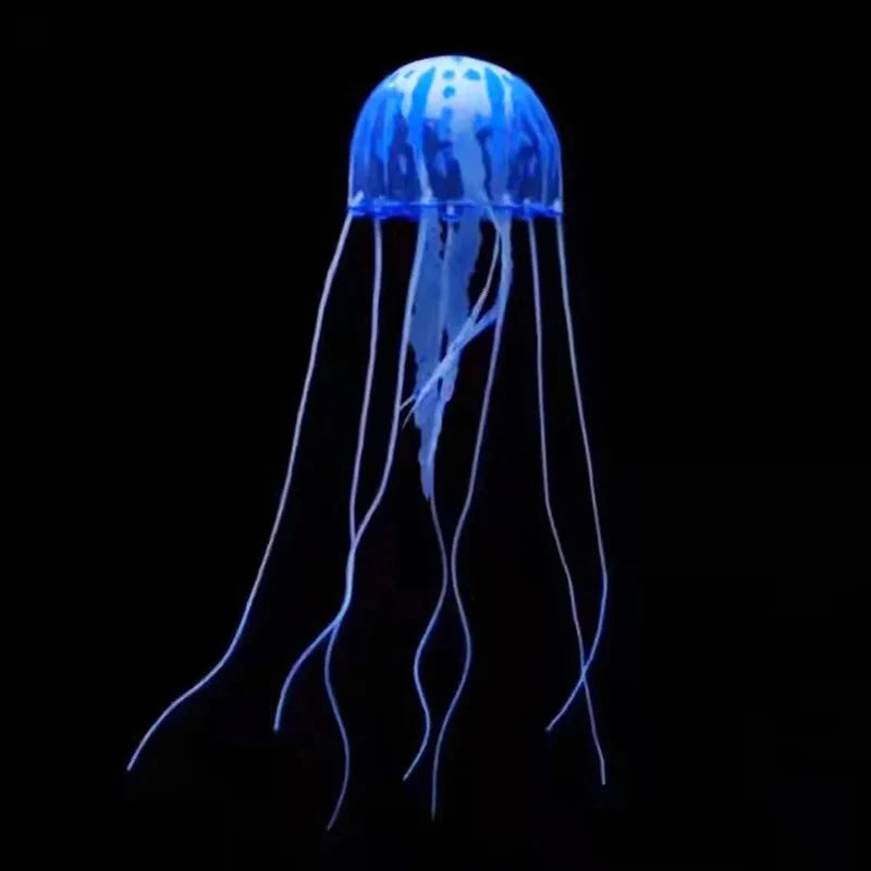 Simulated Jellyfish Fish Tank Decoration, Used For Fish Tank Aquarium Scenery, Can Emit Fluorescence at Night Quake Blue