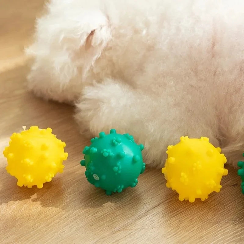 Funny Dog Toy with Voice Feature Pet Toy with Sound Generator Durable Thorn Ball Dog Chew Toys for Aggressive Chewers Large Quake