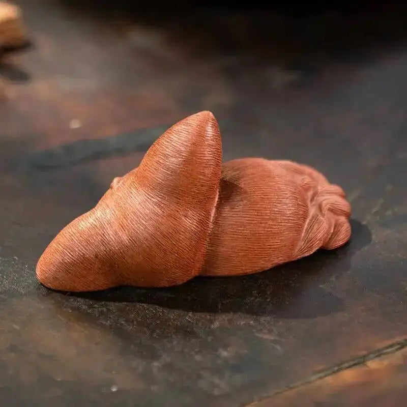 Zisha Tea Pet Fox Ornament Nine-tailed Spirit Fox Sculpture Creative Tea Tray Decoration Accessories Tea Set Quake