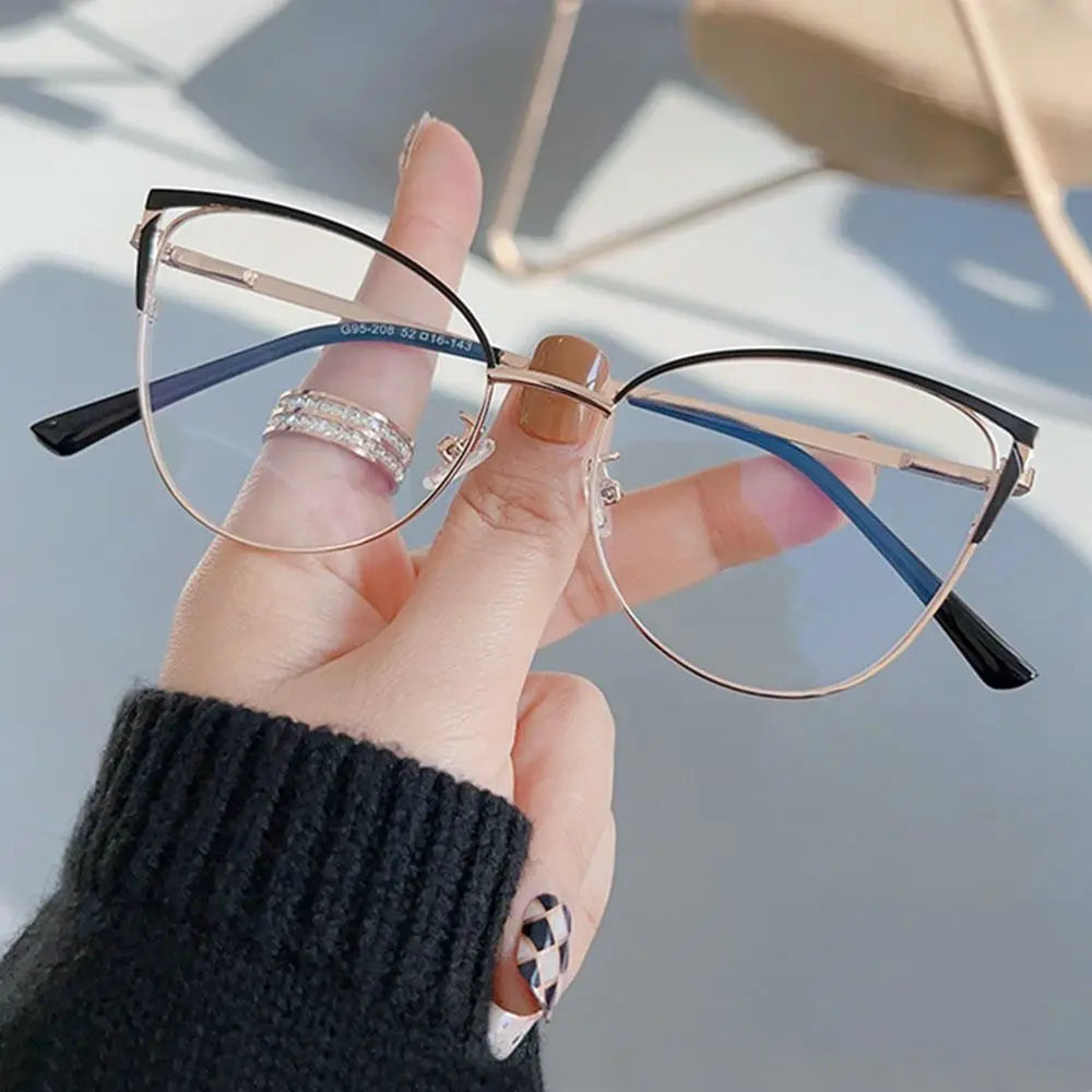 Blue Light Blocking Glasses for Women Fashion Office Optical Spectacle Computer Glasses Blue Ray Blocking Eye Protection Eyewear Quake Black gold