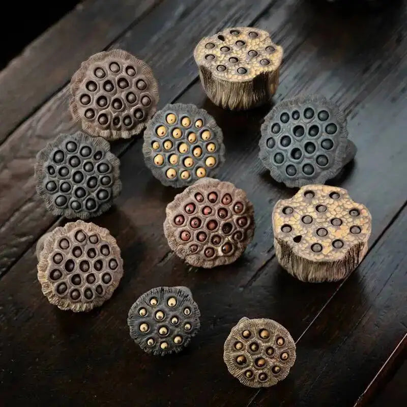 Yixing Zisha Tea Pet Lotus Pod Ornament Old Lotus Seed Sculpture Craft Tea Set Tea Ceremony Ceramic Accessories Miscellaneous Quake