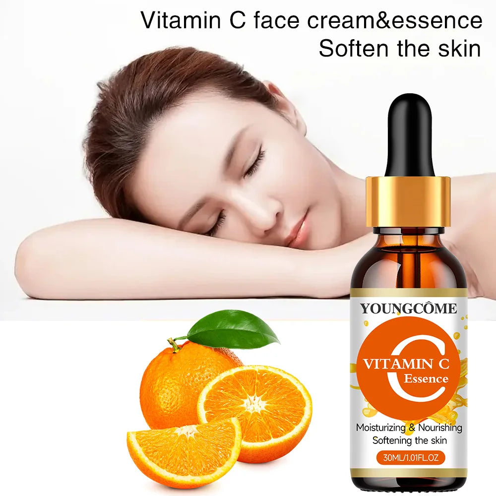Vitamin C Anti Aging Wrinkle Facial Essence Spot Removal Spots Moisturizing Nourish Smooth Essence Even Skin Tone Quake