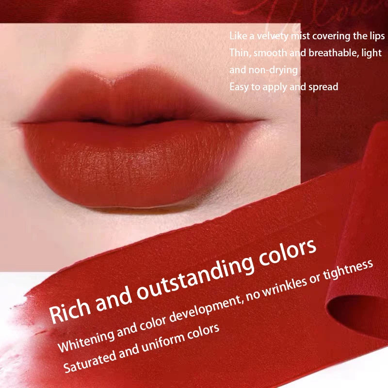 Lip Mud Clay Matte Lipstick Blush Makeup Long-lasting Non-stick Cup Red Lip Tint Pigment Mousse Lipstick Cosmetics Quake