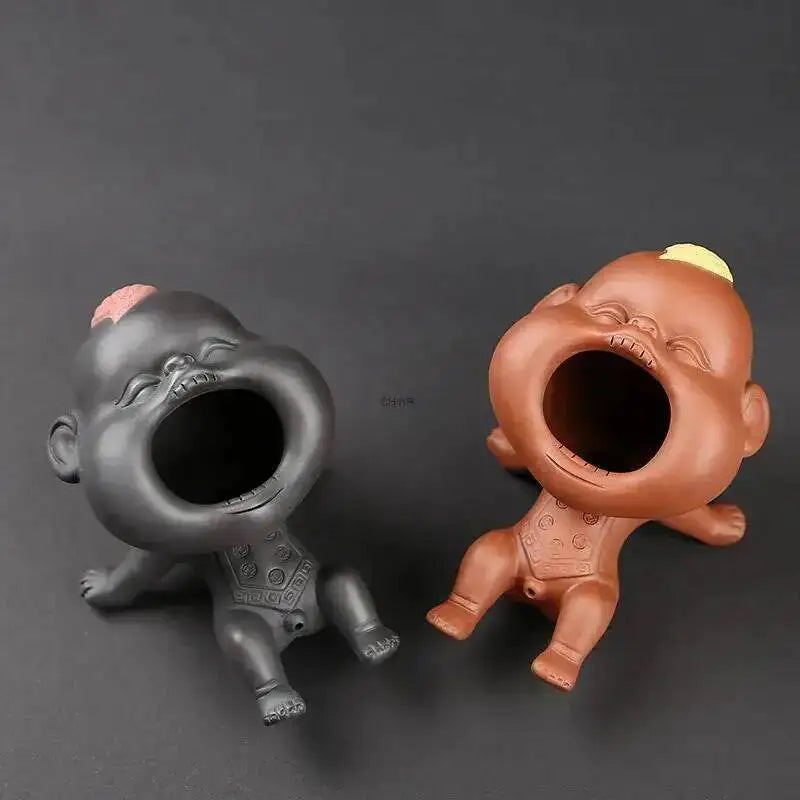 Pissing Tea Pet Tea Play Tea Tray Ornament Zisha Smiling Pissing Doll Color-changing Tea Pet Quake