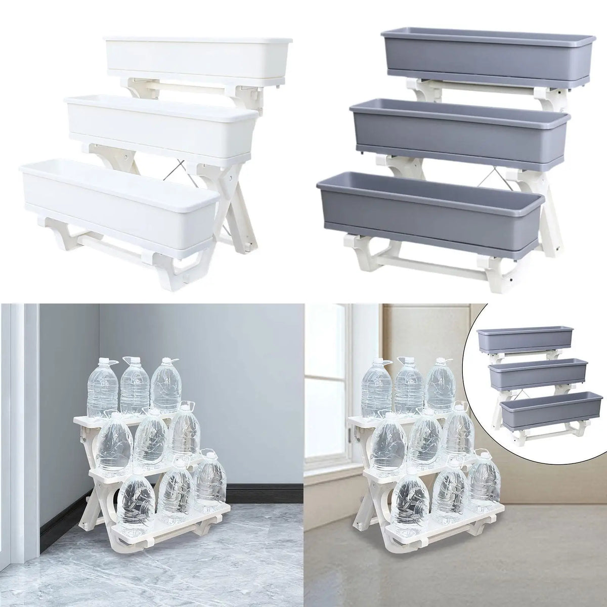 Flower Plant Display Stand 3 Tier Shelf Elevated Planter Freestanding Garden Bed for Deck Indoor Outdoor Lawn Balcony Growing Quake