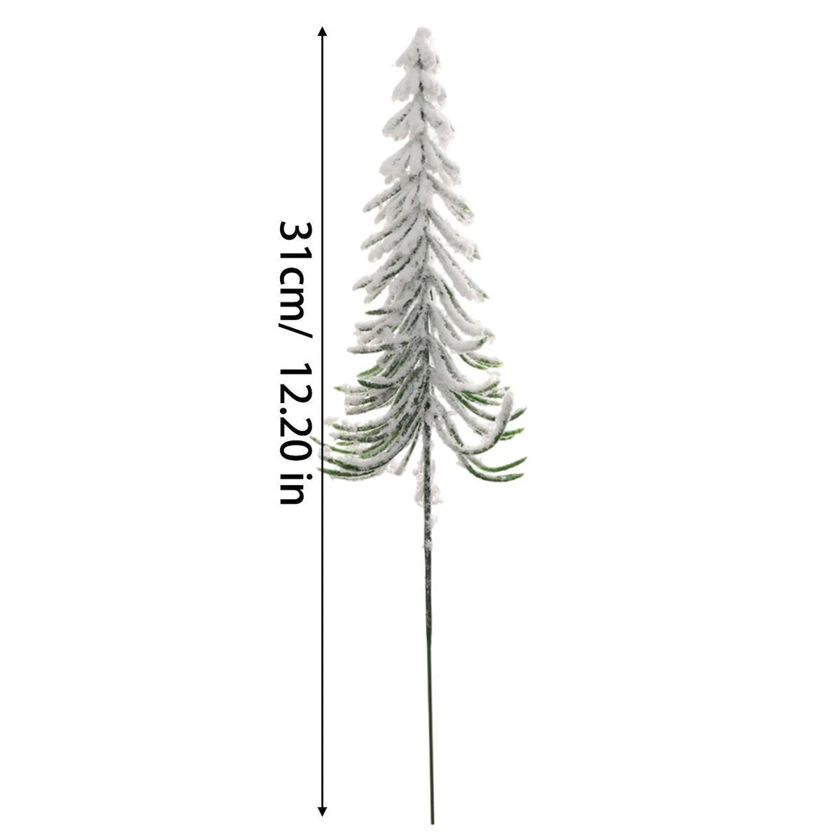 20/1PCS Christmas Artificial Flocked Snow Pine Branches Fake Eucalyptus Leaves DIY Xmas Tree Branch Garland Decor Party Supplies Quake Christmas Tree 20PCS