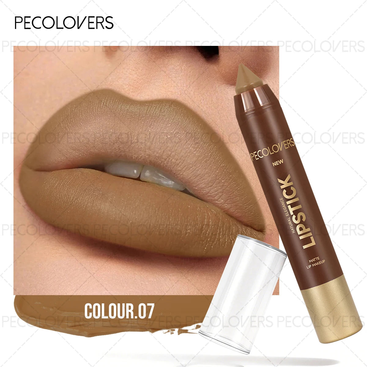 1 Pc Matte Brown Lip Liner Pen, Providing Long-Lasting Moisture And Hydration Without Smudge Or Sticking To Cups Quake 07