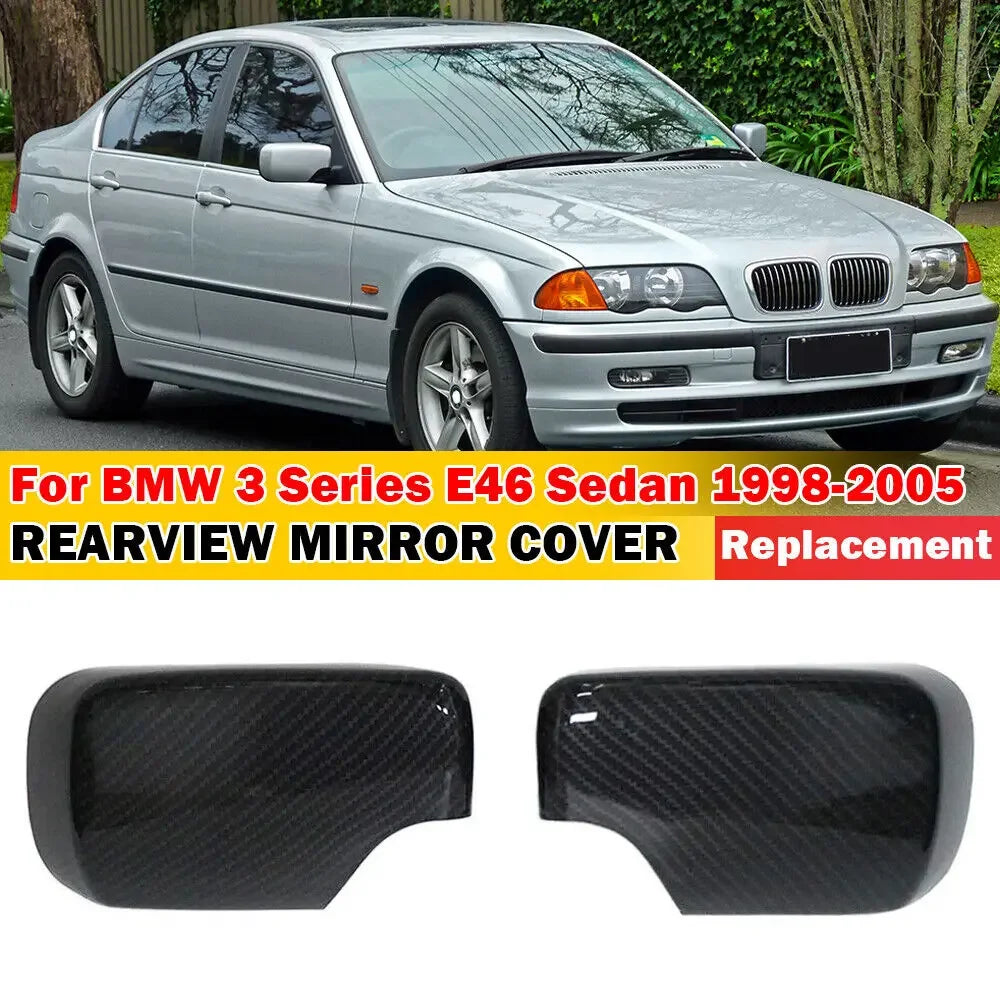 For BMW 3 Series E46 1998-2005 E39 1996-2003 LHD Replacement Rearview Side Mirror Cover Wing Cap Exterior Rear View Case Trim Quake