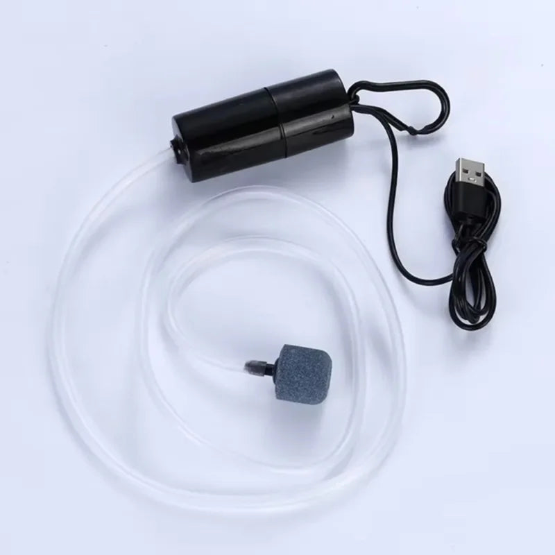 USB Interface Aquarium Air Pump With Air Stone With Silicone Tube Fish Tank Oxygenator Silent Aquarium Air Aerator Aquarium Quake