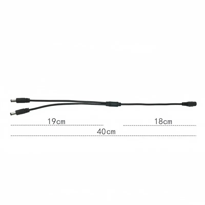 18AWG DC5521 1to Multiple Way Power Splitter Cable 5V 12V Power Adapter Connector Cord For LED Strip Lights CCTV Camera 40CM Quake