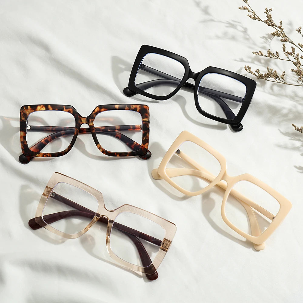 High-definition Anti Blue Light Glasses for Women Men Trendy Big Frame Office Computer Goggles Fashion Blue Ray Blocking Eyewear Quake