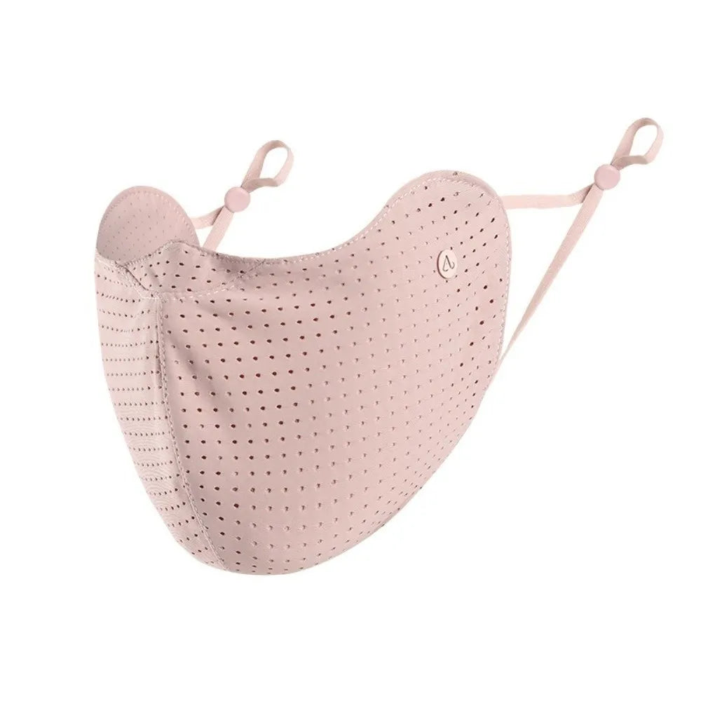New Breathable Ice Silk Mask Washable Dustproof Anti-sun Mask Anti-UV Mesh Sunscreen Mask Unisex Quake