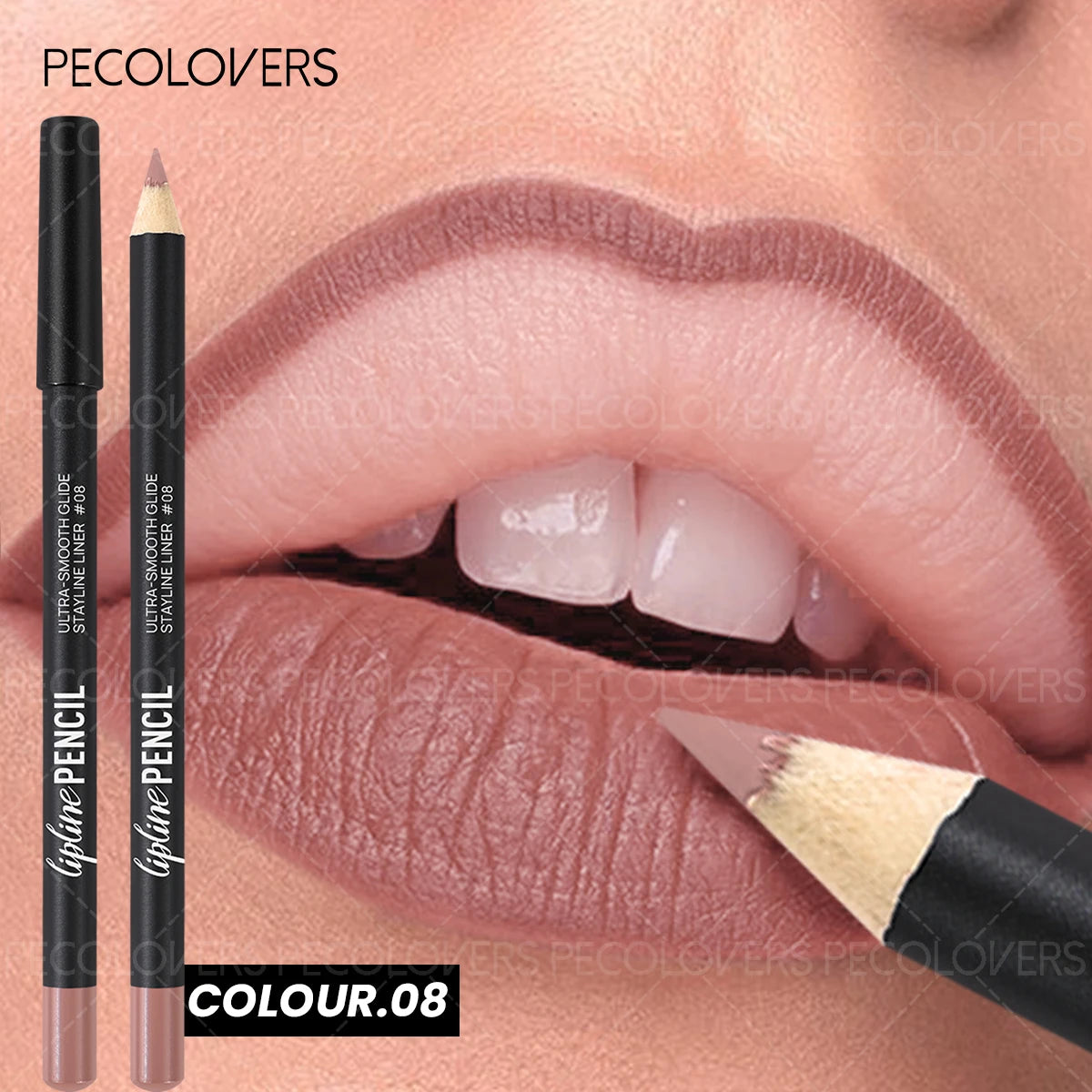 1PC Lipliner Lipstick, Plump and Charming Lips, Nude Brown, with A Variety of Makeup, Lip Cosmetics Quake 08