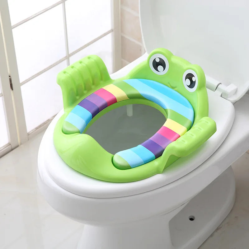 Baby cartoon cute toilet Child Potty Toilet Trainer Seat Step Stool Ladder Adjustable Training Chair comfortable seat for childr Quake