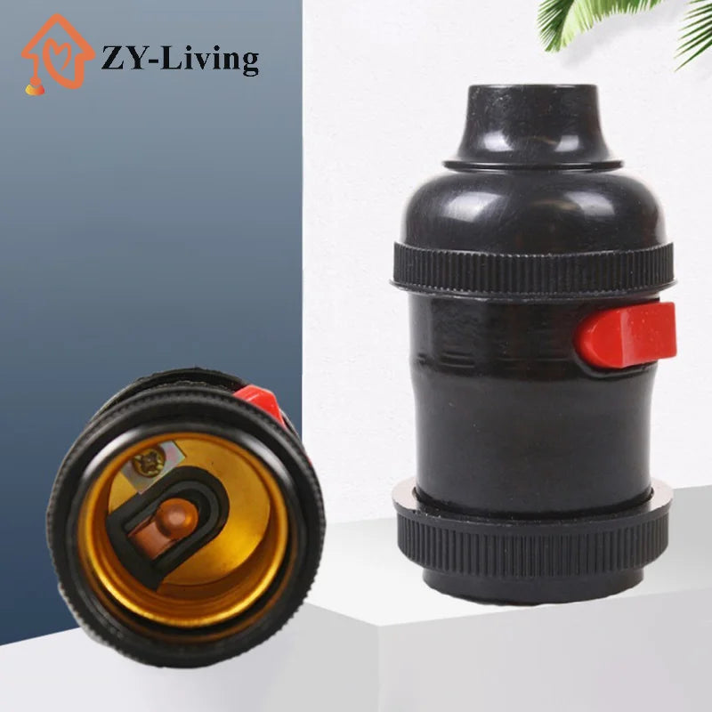 1pcs E27 Bakelite Plastic Lamp Holder Socket Lamp Holder Socket Base LED Terminal Bulb Types Vintage For Bedroom Office Quake
