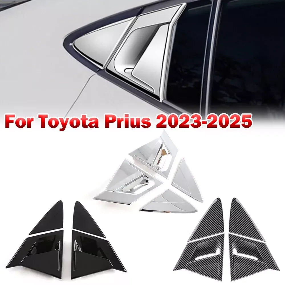 For Toyota Prius 60 Series 2023 2024 2025 Car Rear Louver Window Side Shutter Cover Trim Sticker Vent Scoop ABS Carbon Fiber Quake