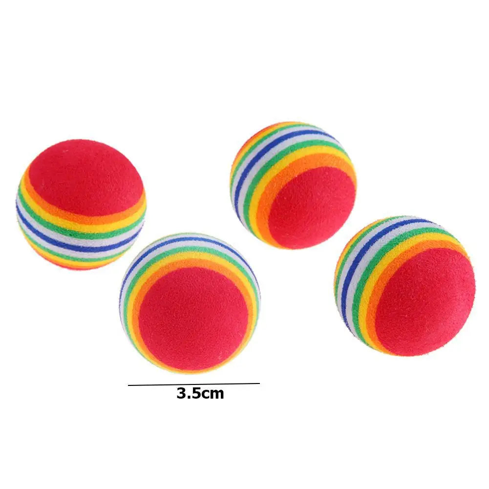Rainbow Cat Toys Ball Interactive Cat Dog Play Chewing Rattle Scratch Ball Training Balls Pet Toys Supplies Quake