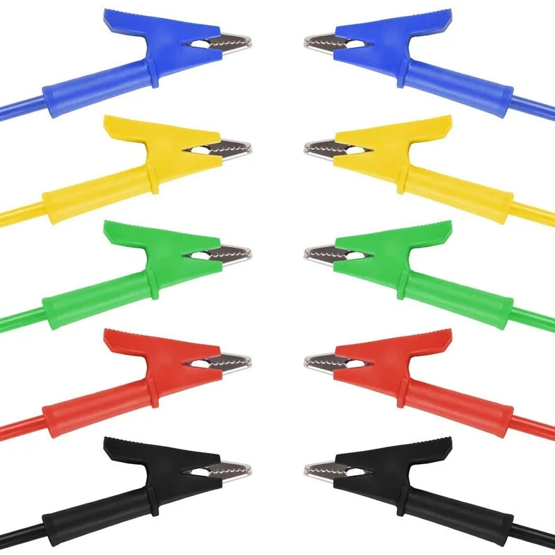 18AWG 1M Flexible Test Jumper Wire Stackable Banana Plug To Alligator Crocodile Clip Lead For Lab Electrical Power Testing Quake
