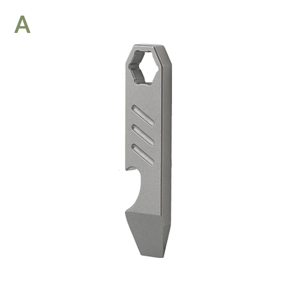 Mini TC4 Titanium Alloy Crowbar Bottle Opener Graduated Scale Hexagon Wrench EDC Outdoor Tools Multifunction Camping Gear Quake A-type pry bar